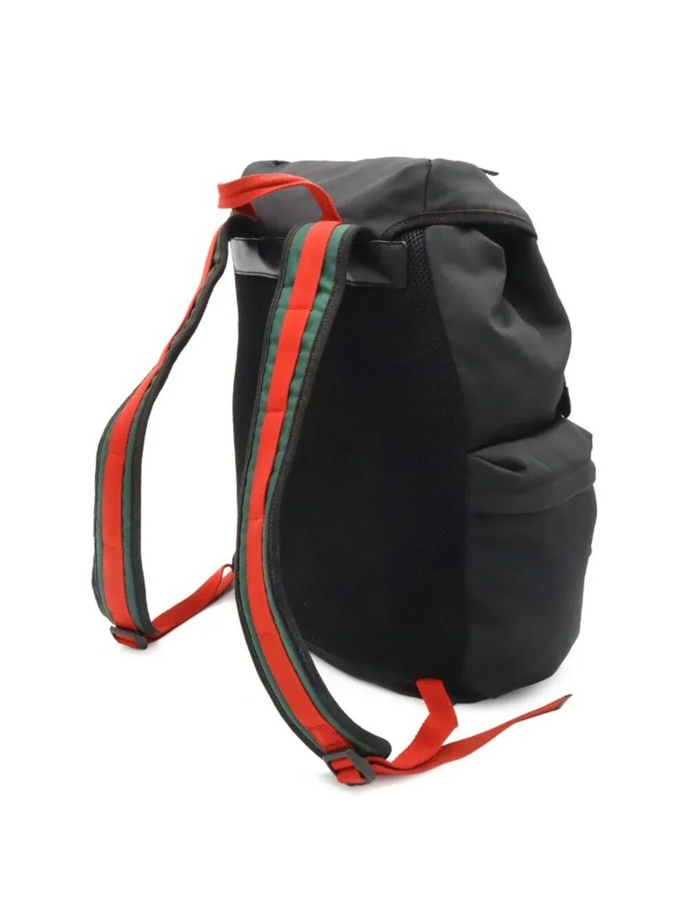 Gucci Techno Canvas Web Line Sherry Cat Head Backpack Leather Black